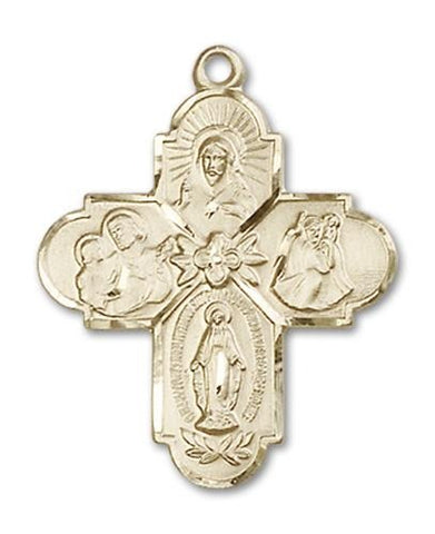 4-Way 14kt Gold Medal - Gerken's Religious Supplies