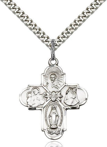 4-Way Sterling Silver Pendant - Gerken's Religious Supplies