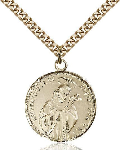 St. Francis of Assisi Gold Filled Pendant - Gerken's Religious Supplies