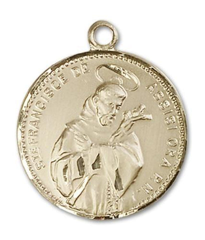 St. Francis of Assisi 14kt Gold Medal - Gerken's Religious Supplies
