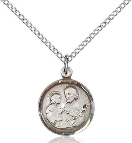 St. Joseph Sterling Silver Pendant - Gerken's Religious Supplies
