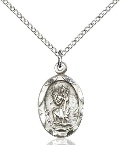 St. Christopher Sterling Silver Pendant - Gerken's Religious Supplies