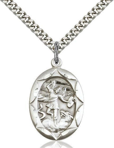 St. Michael the Archangel Sterling Silver Pendant - Gerken's Religious Supplies