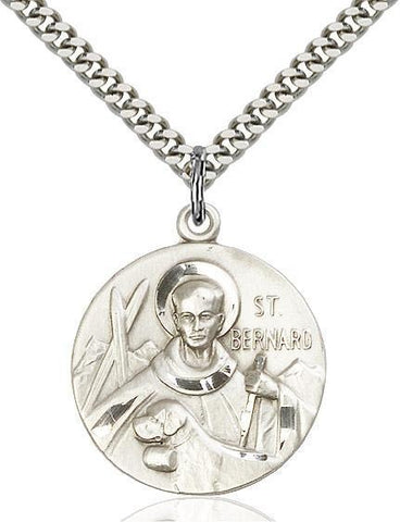 St. Bernard of Monjoux Sterling Silver Pendant - Gerken's Religious Supplies