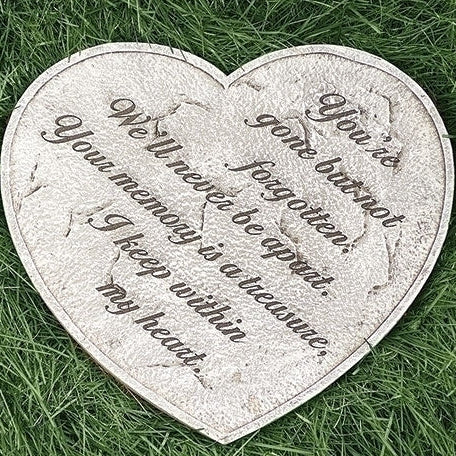 11" Memorial Heart Garden Stone with Verse - Gerken's Religious Supplies