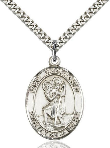 St. Christopher Sterling Silver Pendant - Gerken's Religious Supplies