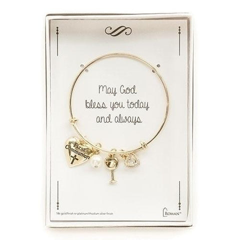 First Communion Charm Bracelet - Gold - Gerken's Religious Supplies