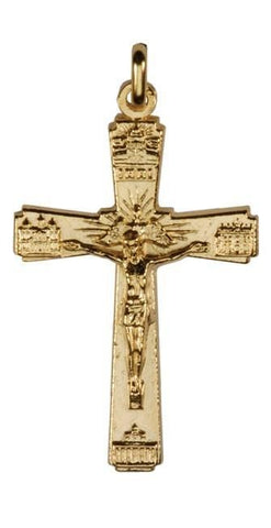 Gold Plated Basilicas Crucifix 2" - Gerken's Religious Supplies
