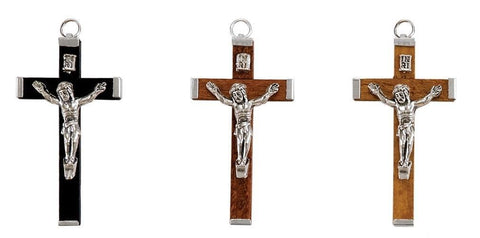 Brown Wood Crucifix - Medium 2-1/4" - Gerken's Religious Supplies