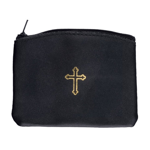 Black Leather Rosary Case - Small - Gerken's Religious Supplies