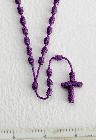 Purple Knotted Cord Rosary - Gerken's Religious Supplies