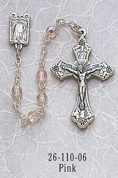 Pink Glass Bead Children's Rosary - Gerken's Religious Supplies