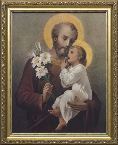 St. Joseph (Younger) Framed Art - 8" X 10" - Gerken's Religious Supplies