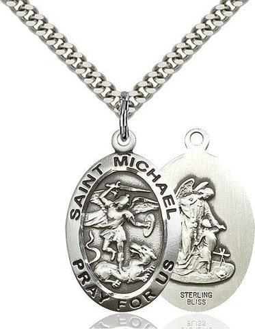 St. Michael The Archangel Sterling Silver Medal - Gerken's Religious Supplies