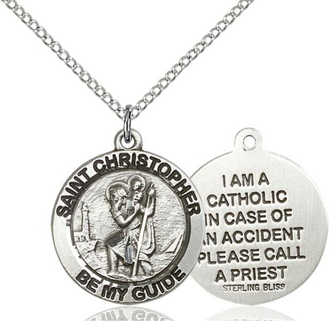 St. Christopher Sterling Silver Pendant - Gerken's Religious Supplies