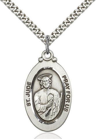 St. Jude Sterling Silver Pendant - Gerken's Religious Supplies