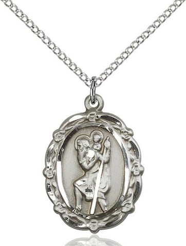 St. Christopher Sterling Silver Pendant - Gerken's Religious Supplies