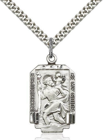 St. Christopher Sterling Silver Pendant - Gerken's Religious Supplies