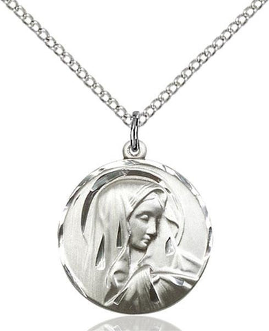 Sorrowful Mother Sterling Silver Pendant - Gerken's Religious Supplies