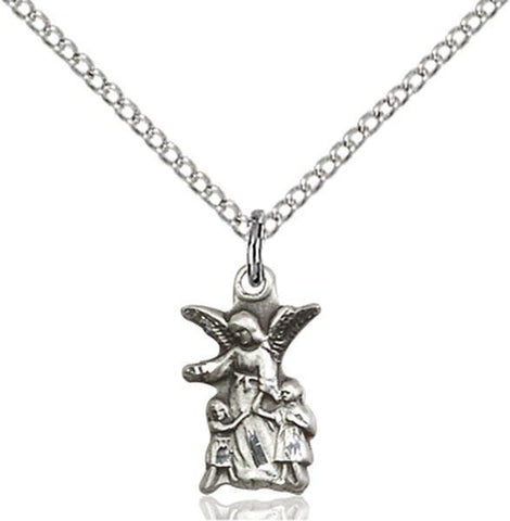 Guardian Angel Sterling Silver Pendant - Gerken's Religious Supplies