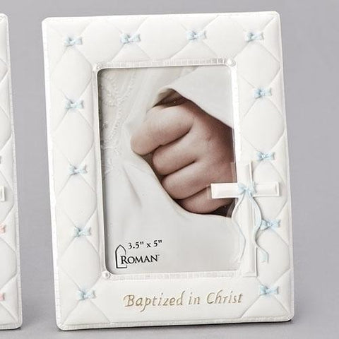 Quilted Look Baptism Frame - Boy - Gerken's Religious Supplies