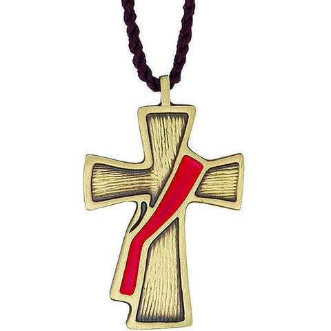 Deacon Cross Pendant with Red Sash - Gerken's Religious Supplies