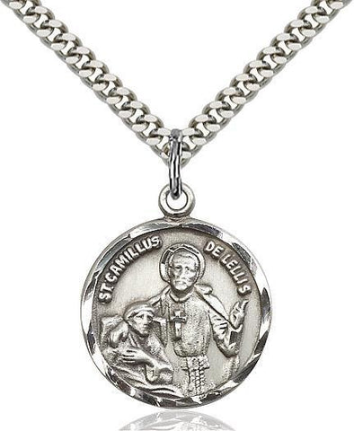 St. Camillus of Lellis Sterling Silver Pendant - Gerken's Religious Supplies