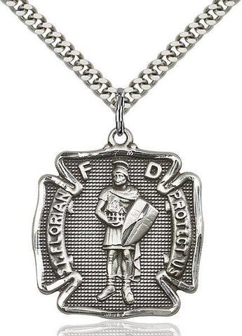 St. Florian Sterling Silver Pendant - Gerken's Religious Supplies