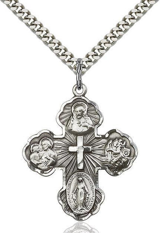 5-Way Sterling Silver Pendant - Gerken's Religious Supplies