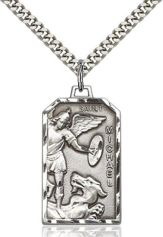 St. Michael the Archangel Sterling Silver Pendant - Gerken's Religious Supplies