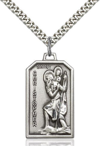 St. Christopher Sterling Silver Pendant - Gerken's Religious Supplies