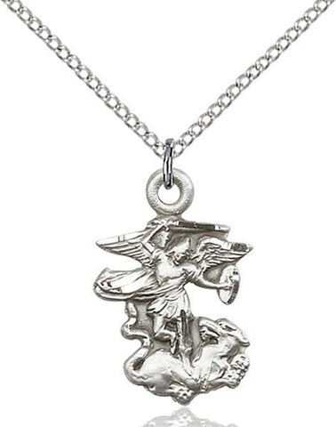 St. Michael The Archangel Sterling Silver Pendant - Gerken's Religious Supplies