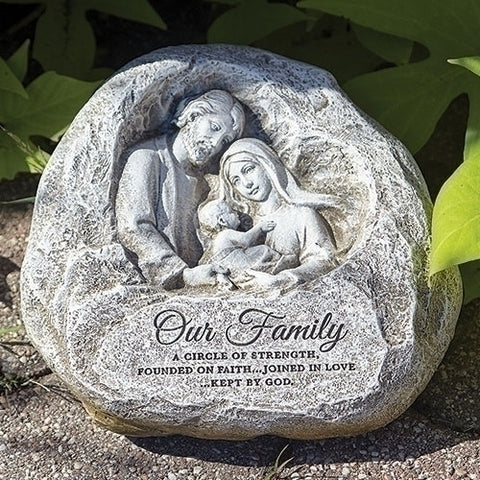 4.25" Holy Family Garden Stone - Gerken's Religious Supplies