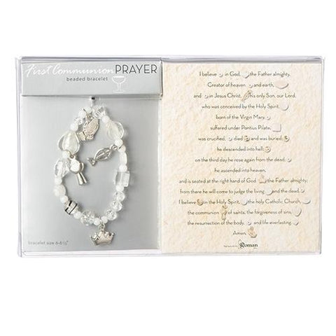 First Communion Apostles Creed Bracelet - White - Gerken's Religious Supplies