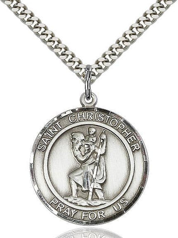 St. Christopher Sterling Silver Pendant - Gerken's Religious Supplies