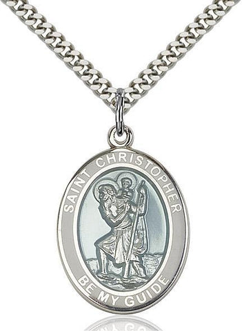 St. Christopher Sterling Silver Pendant - Gerken's Religious Supplies