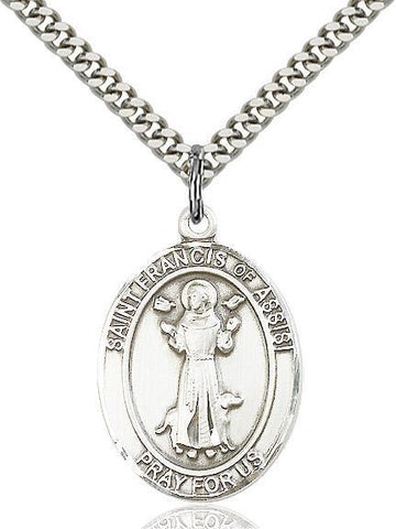 St. Francis of Assisi Sterling Silver Pendant - Gerken's Religious Supplies