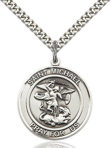 St. Michael the Archangel Sterling Silver Pendant - Gerken's Religious Supplies