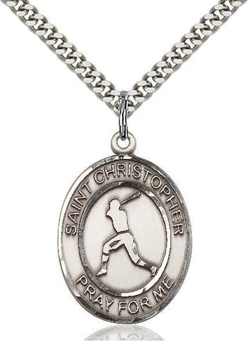 St. Christopher Sterling Silver Pendant - Gerken's Religious Supplies