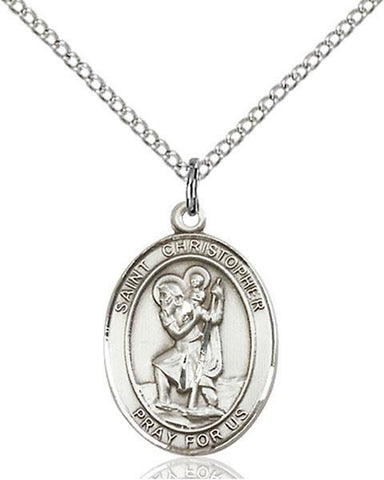 St. Christopher Sterling Silver Pendant - Gerken's Religious Supplies