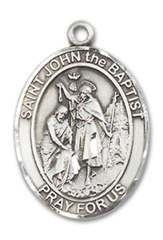 St. John the Baptist Sterling Silver Medal - Gerken's Religious Supplies