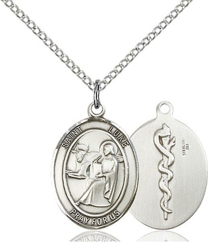 St. Luke the Apostle Doctor Sterling Silver Pendant - Gerken's Religious Supplies