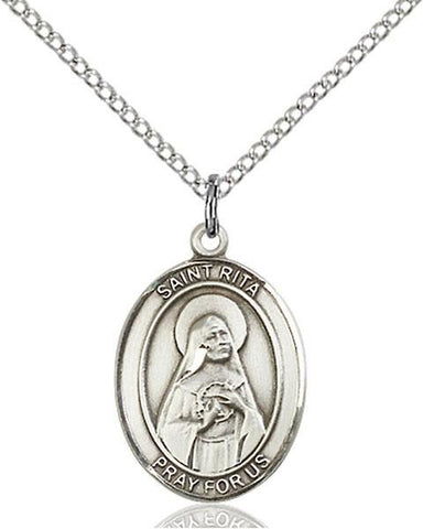 St. Rita of Cascia Sterling Silver Pendant - Gerken's Religious Supplies