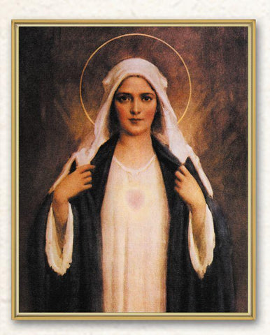 Immaculate Heart of Mary Framed Plaque - 8" X 10" - Gerken's Religious Supplies