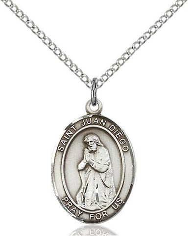St. Juan Diego Sterling Silver Pendant - Gerken's Religious Supplies
