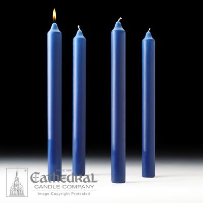 1-1/2" X 16" Stearine Advent Candle Set (4 Sarum Blue) - Gerken's Religious Supplies