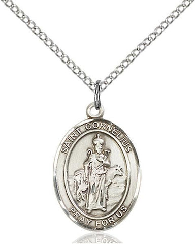 St. Cornelius Sterling Silver Pendant - Gerken's Religious Supplies