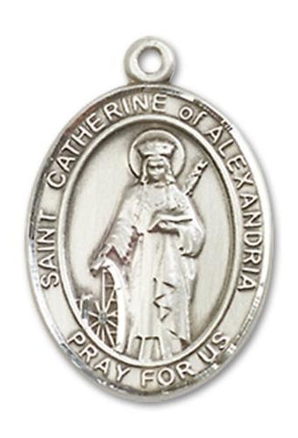 St. Catherine of Alexandria Sterling Silver Medal - Gerken's Religious Supplies
