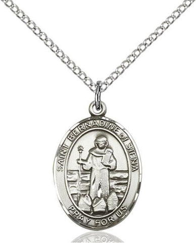 St. Bernadine of Sienna Sterling Silver Pendant - Gerken's Religious Supplies