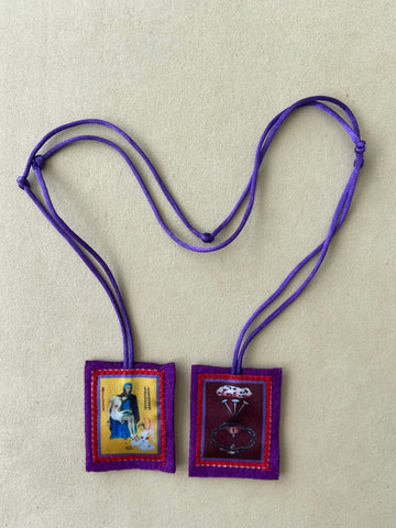 Purple Scapular of Benediction & Protection - Wearable Size